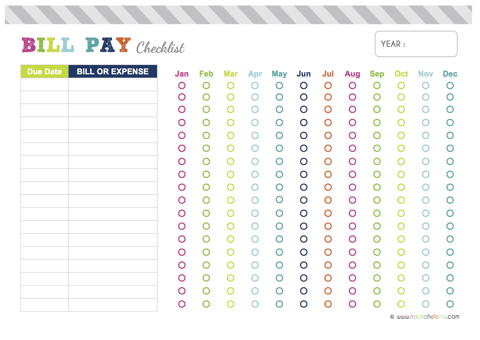 Free Bill Payment Checklist Printable  Google Search for Printable Bill Pay Calendar