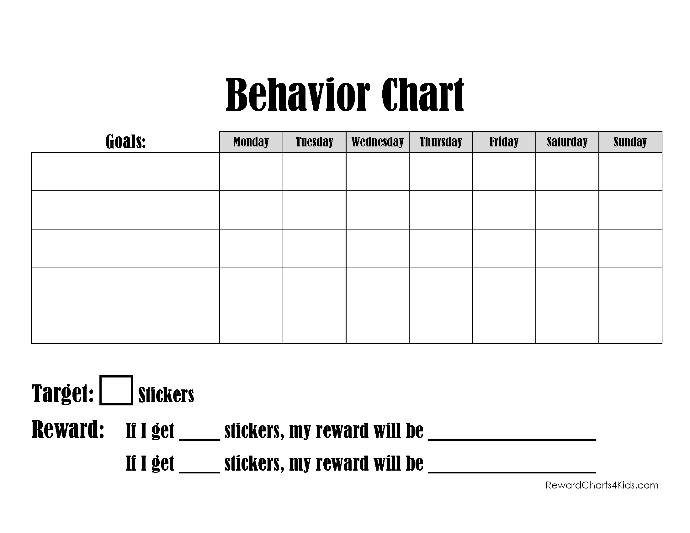 Free Printable Behavior Charts | Customize Online for Free Monthly Behavior Chart