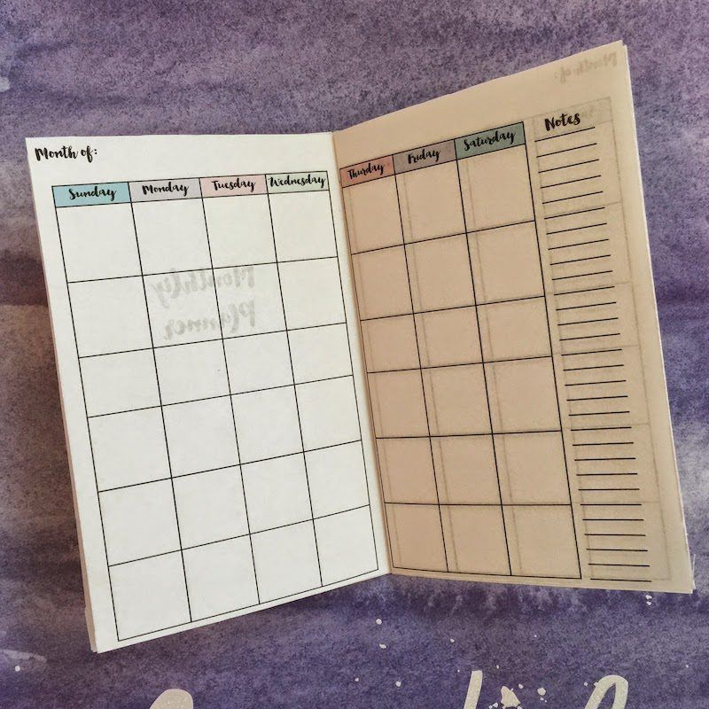 Free Traveler&#039;S Notebook Inserts Printables (Monthly regarding Wendaful Free Printables