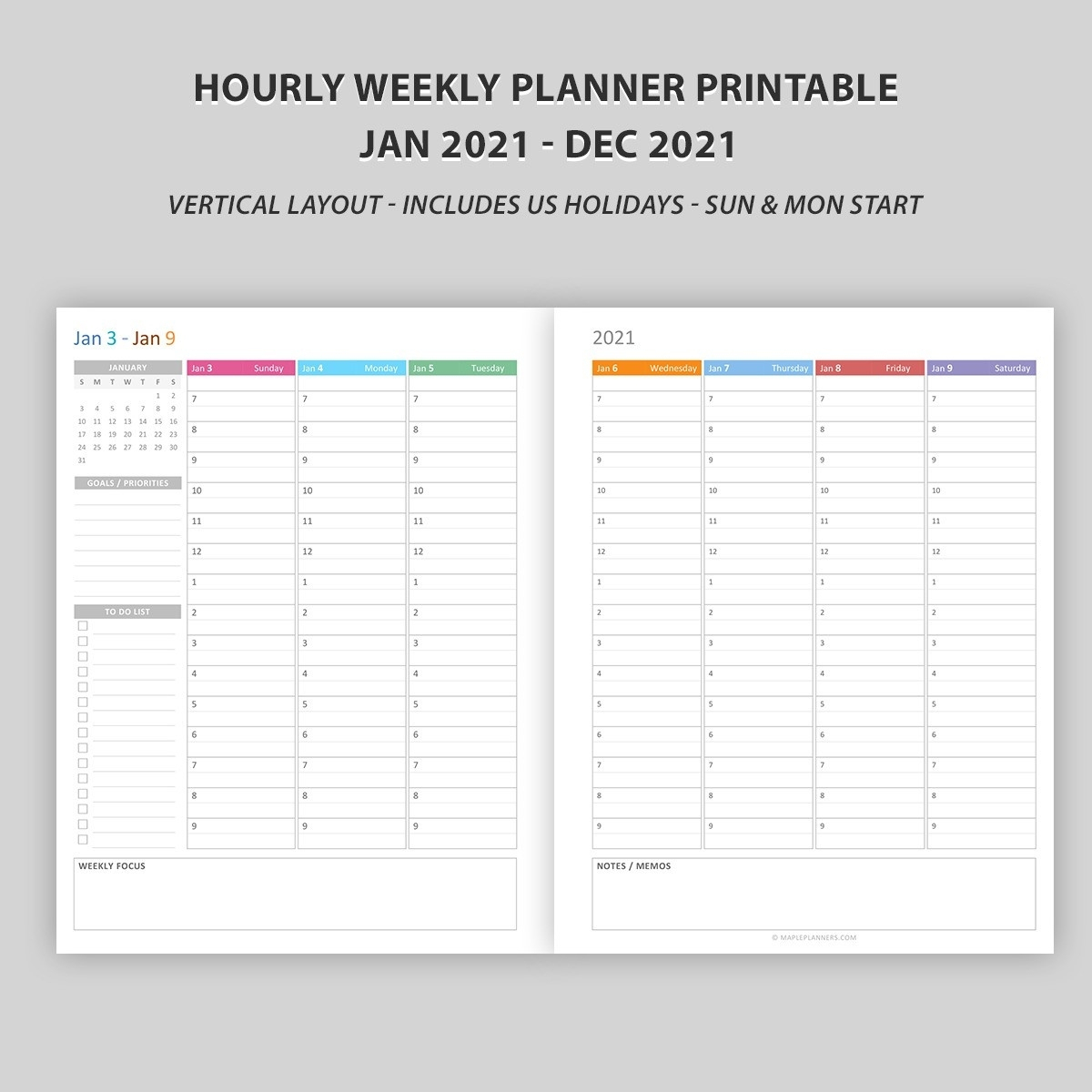 Hourly Calendar 2021 • Printable Blank Calendar Template for Blank Hourly Calendar