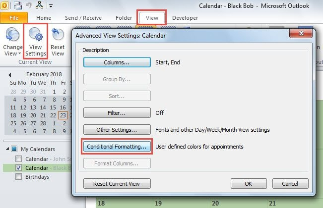 How To Auto Change The Color Of Accepted Meetings In Your regarding Outlook Calendar Conditional Formatting