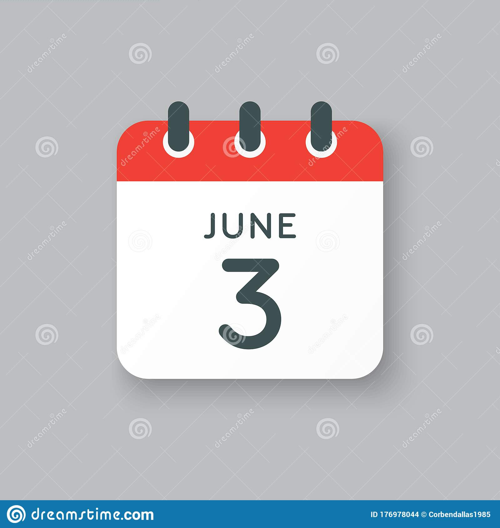Icon Calendar Day 3 June, Summer Days Of The Year Stock Vector  Illustration Of Flat, Design with regard to Calendar Day Icon Generator