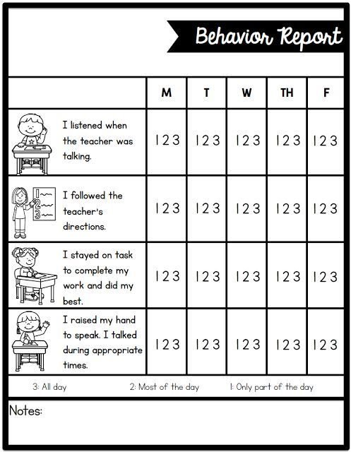 Individual Behavior Chart Freebies  Sarah&#039;S Teaching within Free Monthly Behavior Chart