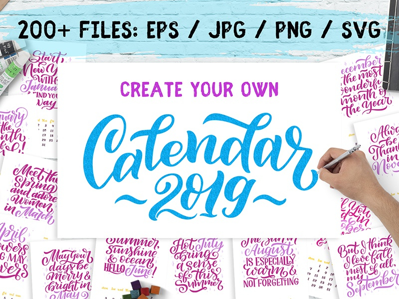 Lettering Calendar Creator 2019 By Artlana On Dribbble intended for Calendar Icon Generator