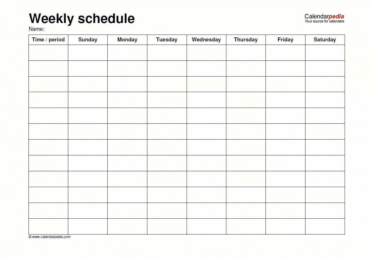 Monday Through Friday Schedule Template | Example Calendar with regard to Printable Calendar Monday To Sunday