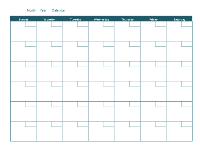 Monthly Calendars To Print And Fill Out Graphics within Blank Calendar For Kindergarten To Fill In