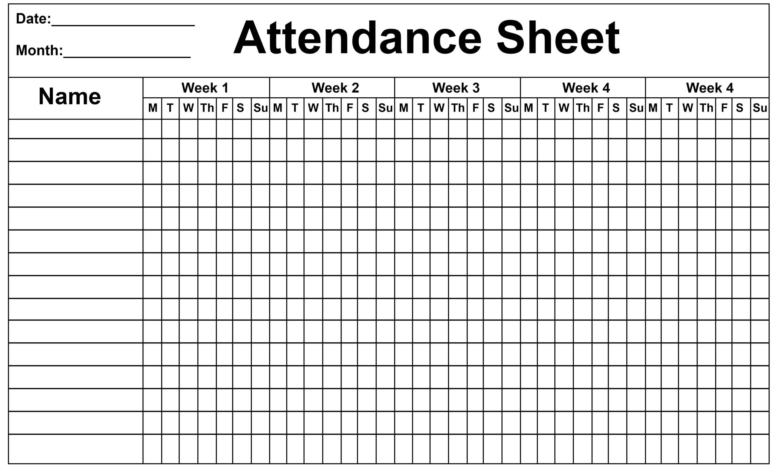 Monthly Employee Attendance 2020 | Calendar Template Printable within Employee Attendance Calendar