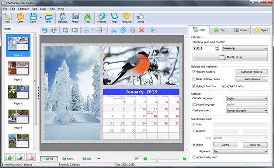 Myphotolab Suite  Screenshots inside Custom Calendar Maker