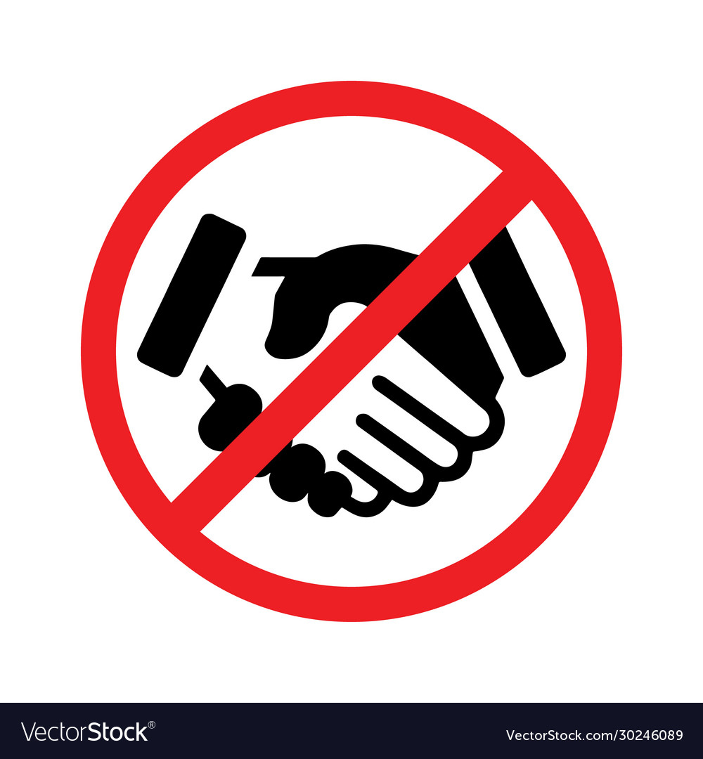 No Handshake Icon Royalty Free Vector Image  Vectorstock within Icon No Copyright