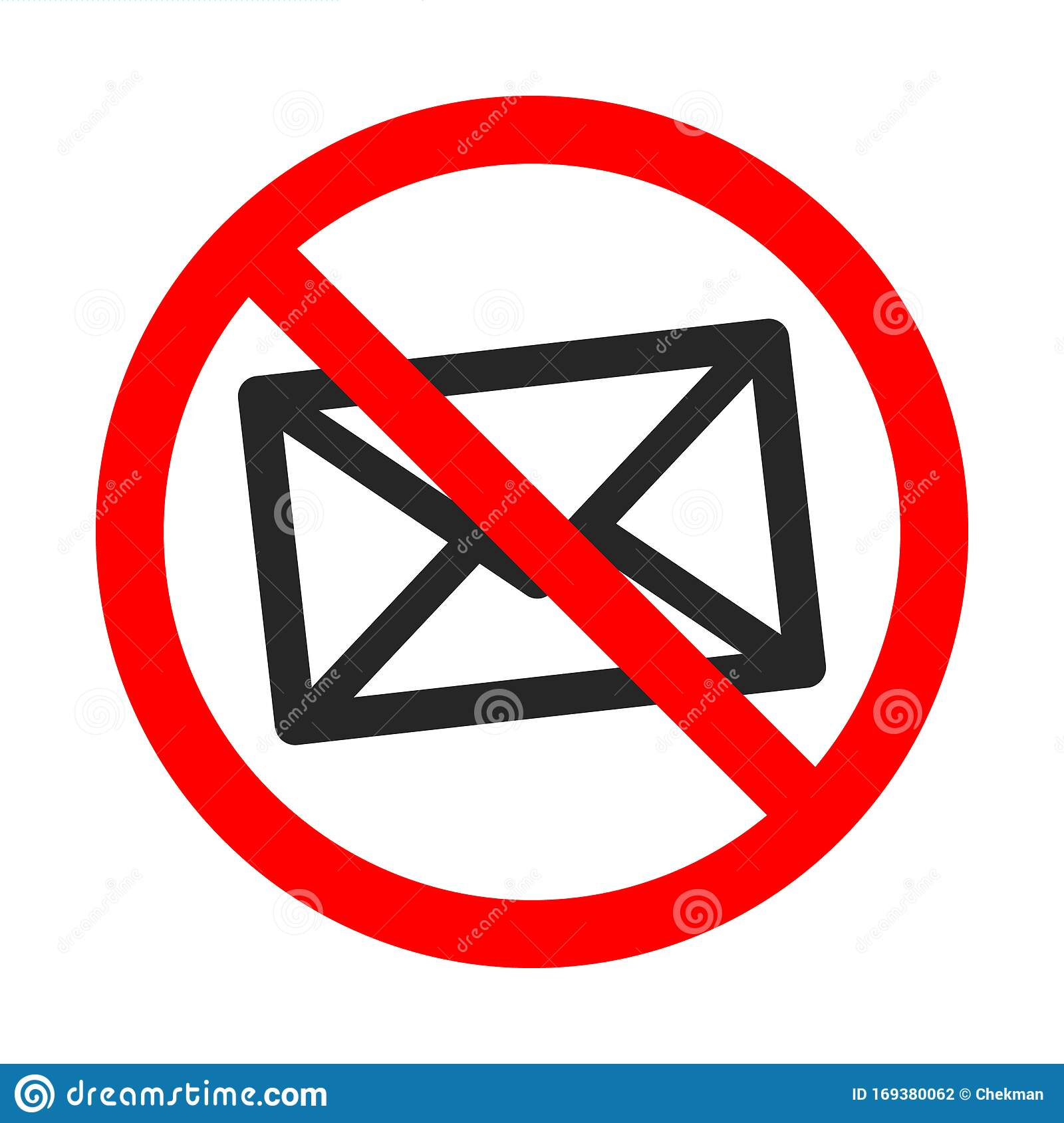 No Mail Sign. No Envelope Icon. Mailing Forbidden Stock pertaining to Icon No Copyright