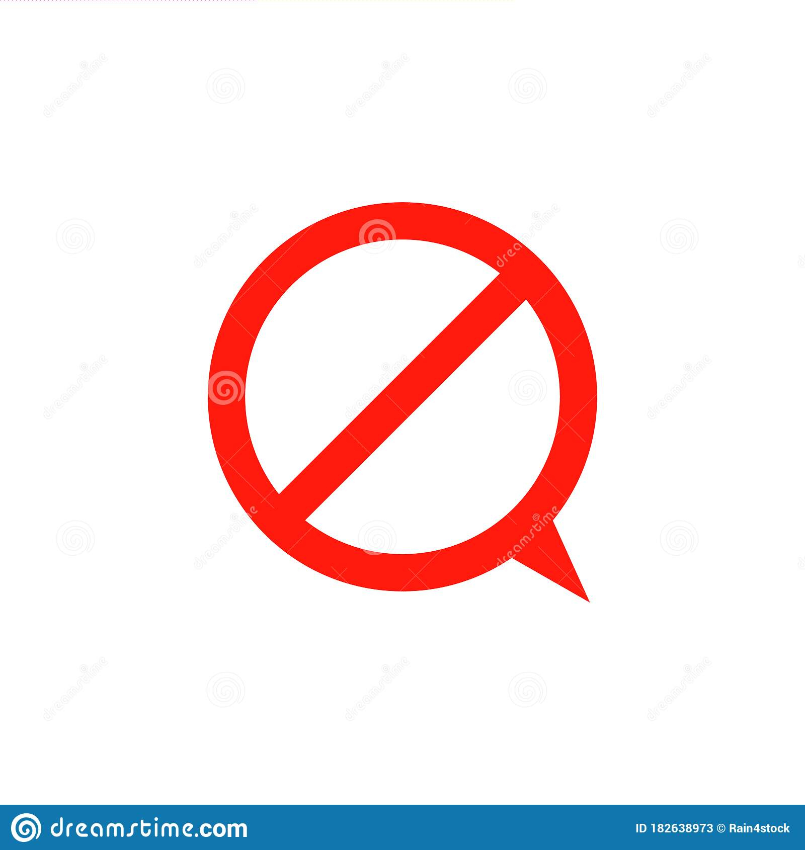 No Or Stop. Chat Icon. Speech Bubble Sign. Communication for Icon No Copyright