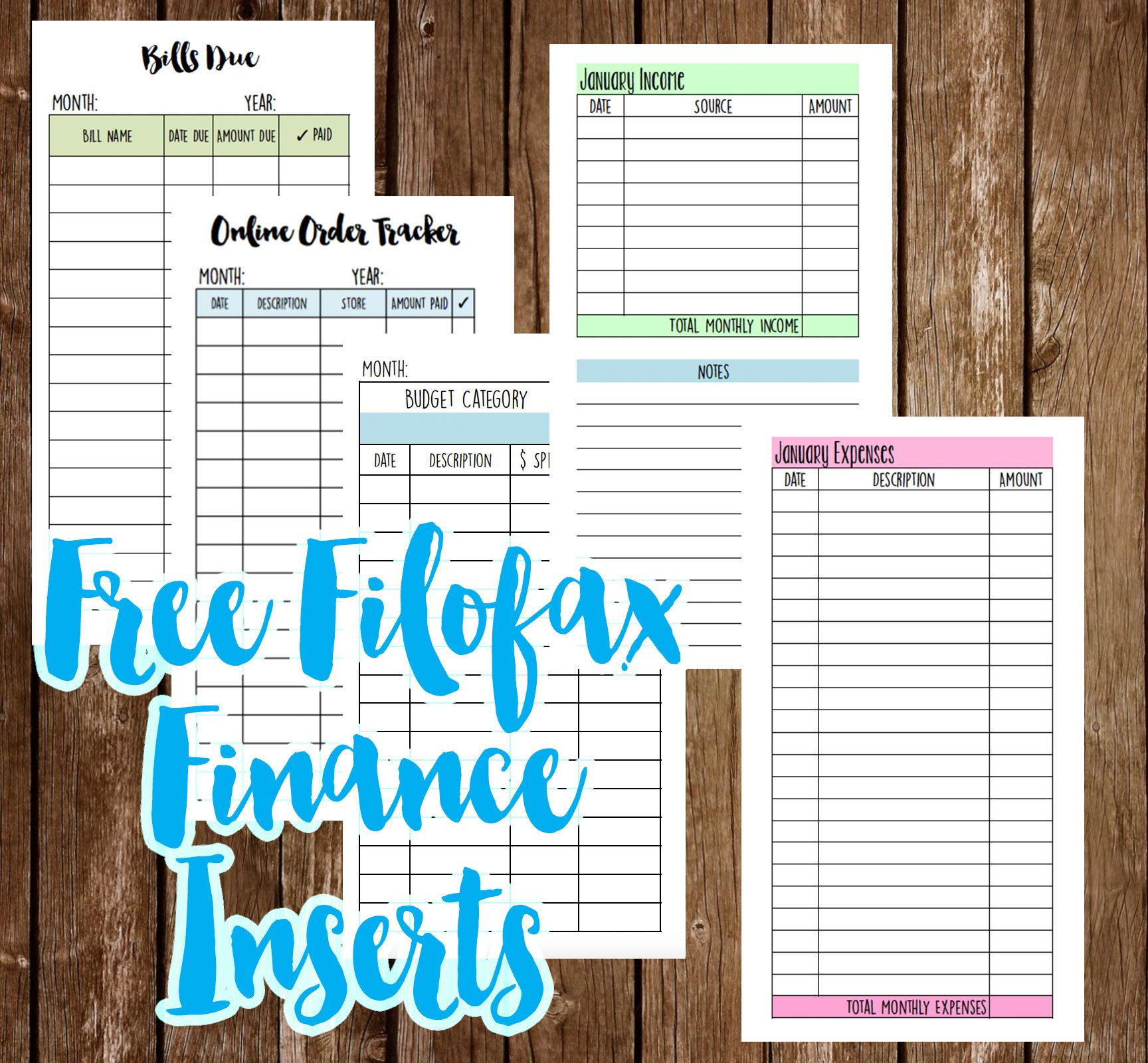 Personal &amp; Business Financial Filofax Sections + Free for Wendaful Free Printables