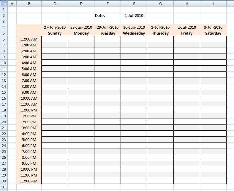 Pin By Jill M Nadler On Productivity | Daily Schedule with Weekly Hourly Scheudle Template