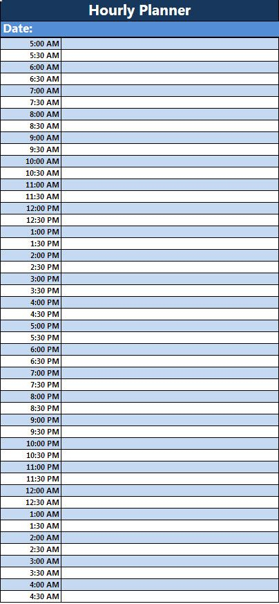 Pin Printable Daily Hourly Schedule Template On Pinterest regarding Free Hourly Planner Pdf