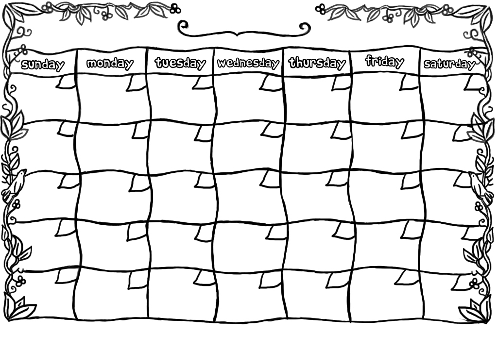 Print Blank Calendar Template  Printable Week Calendar intended for Blank Printable Weekly Calendar