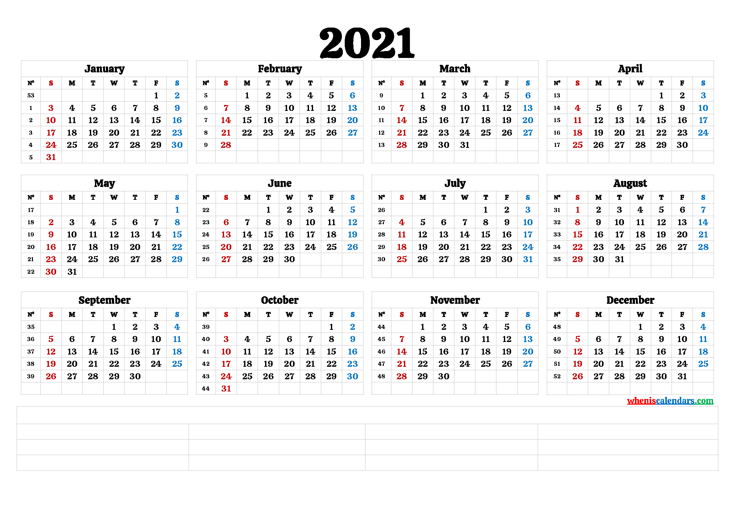 Printable 2021 Calendar With Week Numbers | Printable inside Free Calendar Numbers