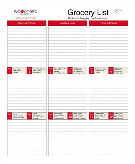 Printable Blank Grocery List | Grocery List Template intended for Printable Blank Shopping List