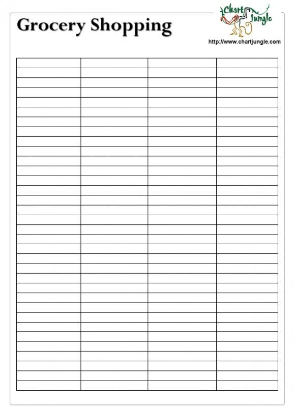 Printable Blank Grocery List | Grocery Lists, Grocery List throughout Printable Blank Shopping List