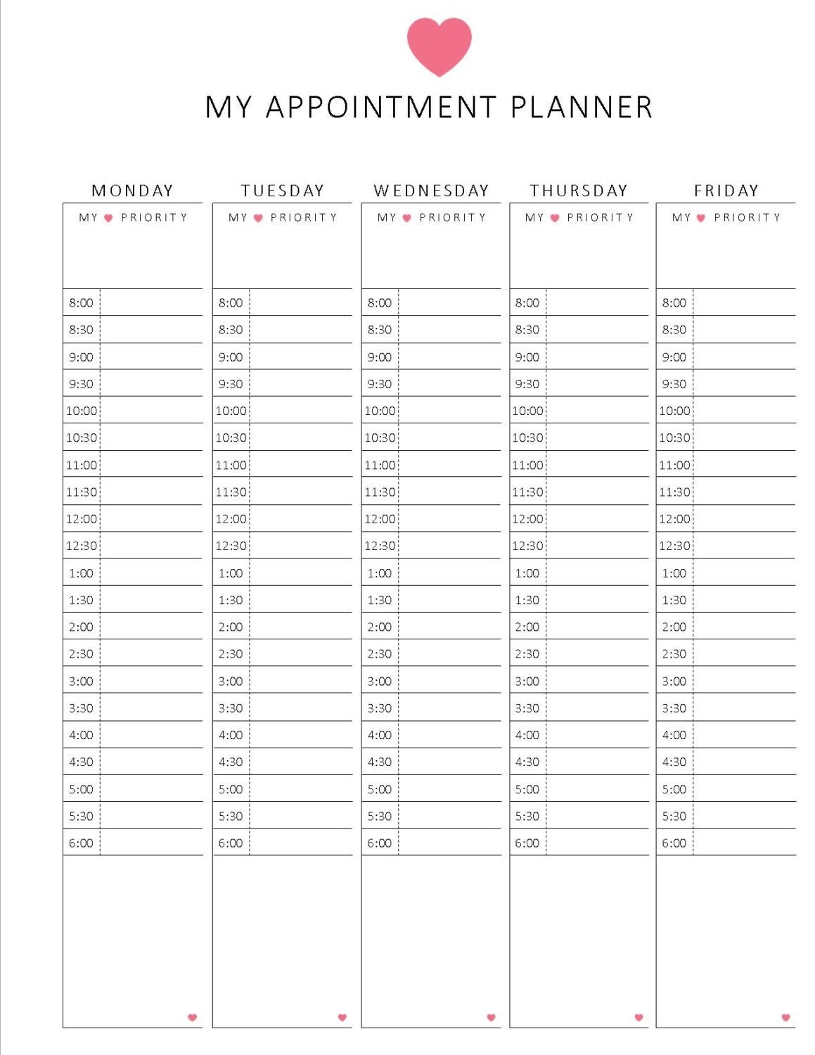 Printable Blank Hourly Income Worksheet  Calendar in Blank Hourly Calendar