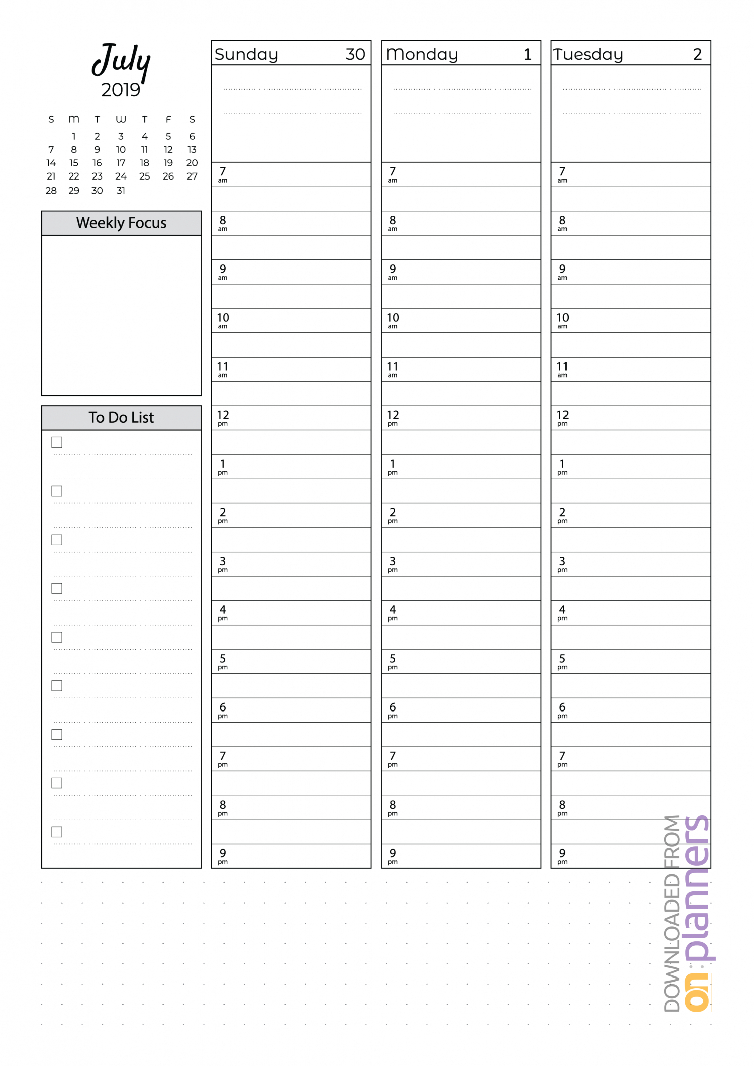 Printable Calendar To Do List | Calendar Printables Free with regard to Weekly Hourly Planner Printable