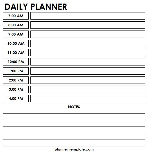 Printable Daily Planner Template | Blank Daily Hourly regarding Blank Hourly Calendar