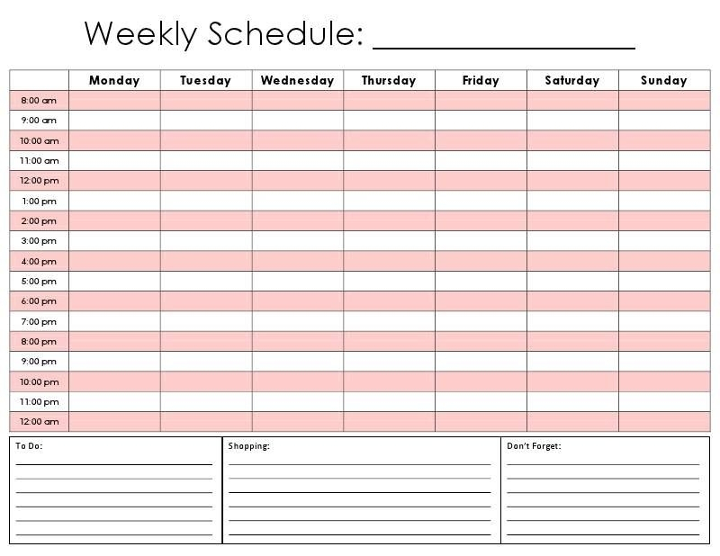 Printable Planners Half Hour Time Slots | Ten Free for Weekly Hourly Planner Printable