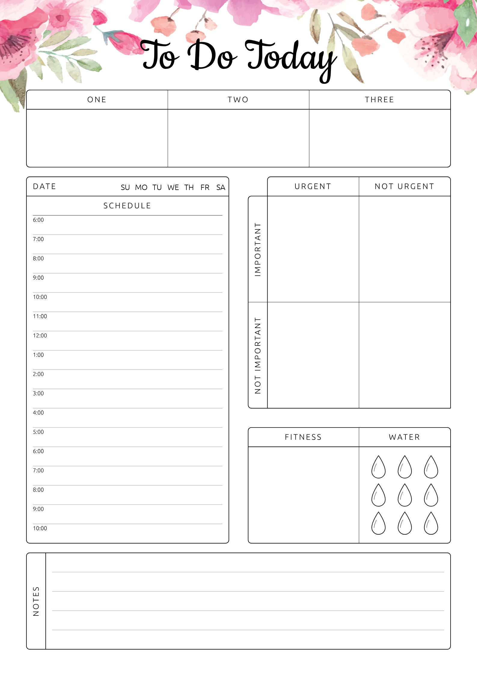 Printable To Do Today Pdf Download | Daily Planner Pages intended for Free Hourly Planner Pdf