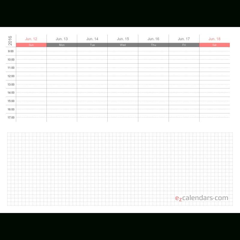 Printable Weekly Calendars Featuring 15 Minute Slots Image regarding 15 Minute Time Slot Template