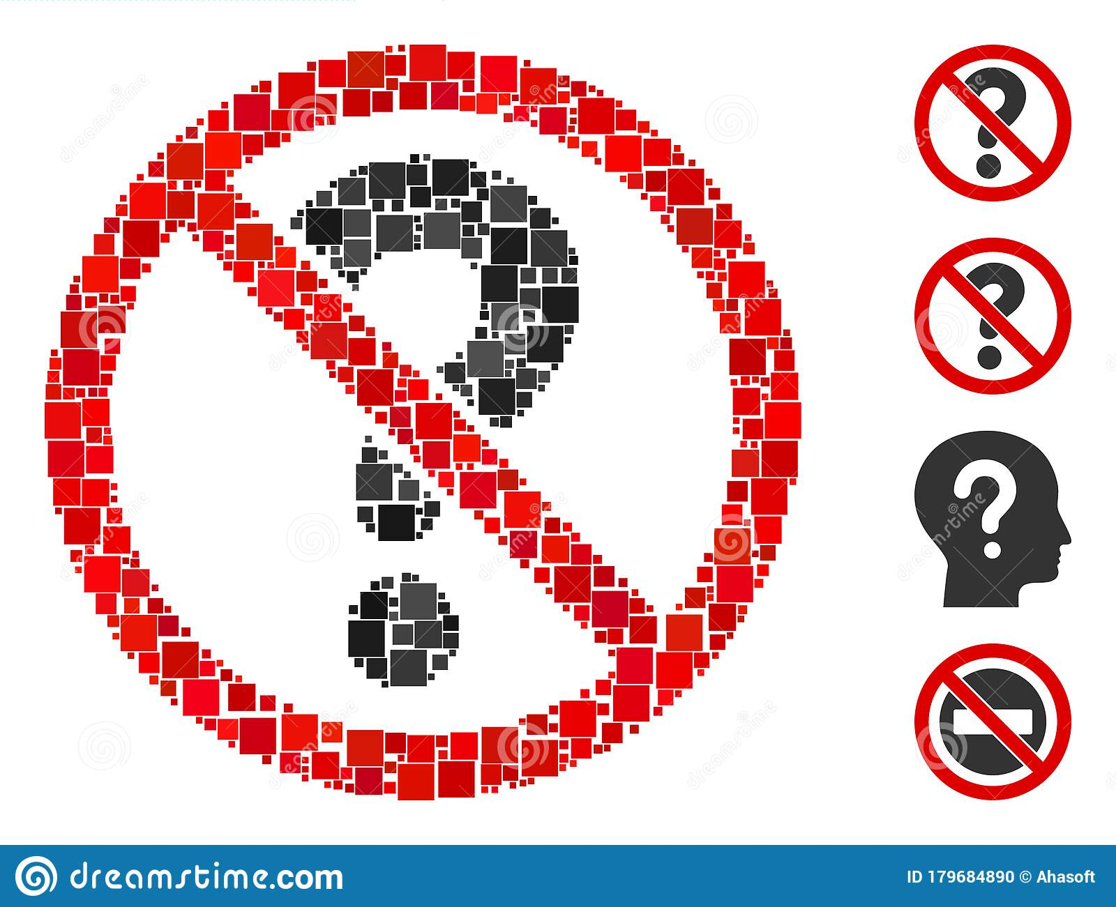 Square No Questions Icon Vector Mosaic Stock Vector with Icon No Copyright