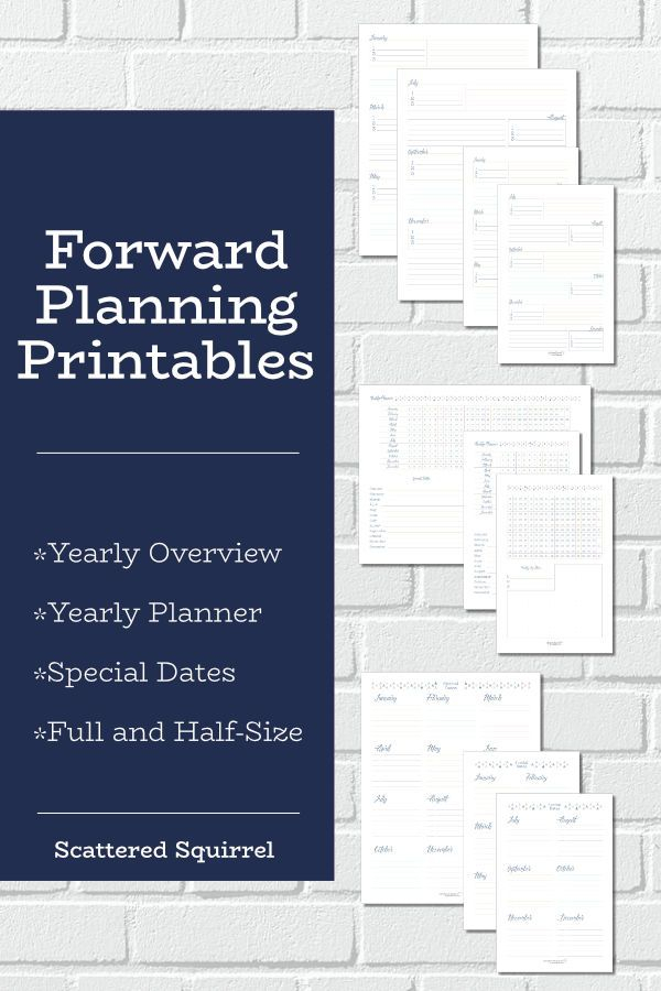 Three Forward Planning Printables  Scattered Squirrel with regard to The Scattered Squirrel