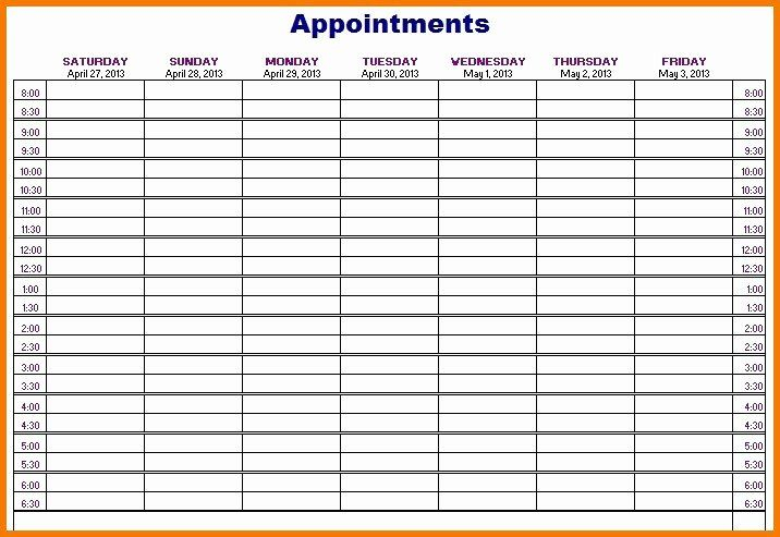 Weekly Appointment Calendar Template Fresh 50 Weekly regarding Printable Weekly Appointment Planner