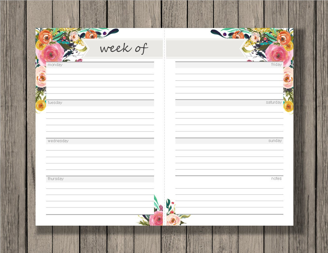 one week blank calendar printable