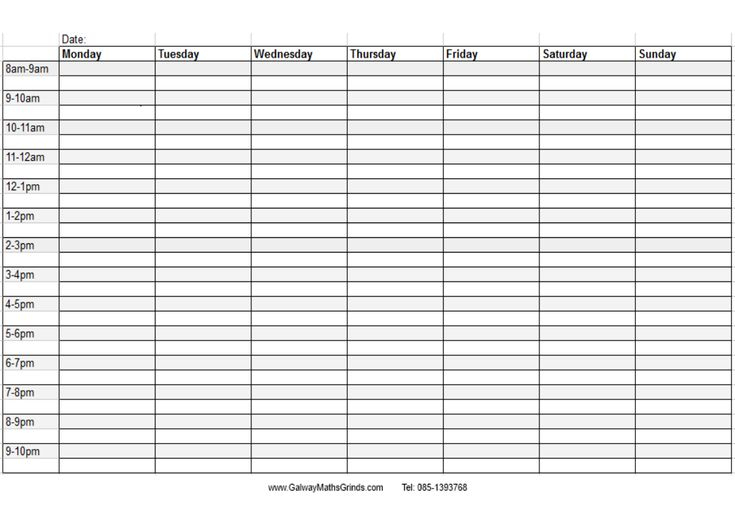 Witch Week | Weekly Calendar Template, Timetable Template pertaining to Blank Hourly Calendar