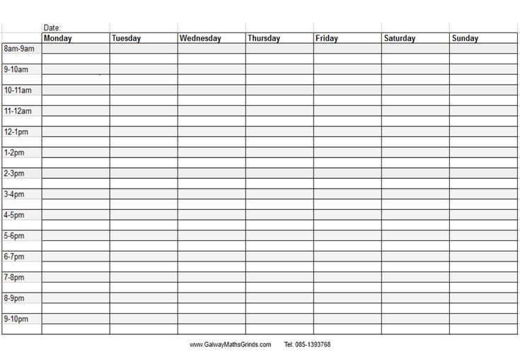 Witch Week | Weekly Calendar Template, Timetable Template throughout Hourly Calendar Pdf