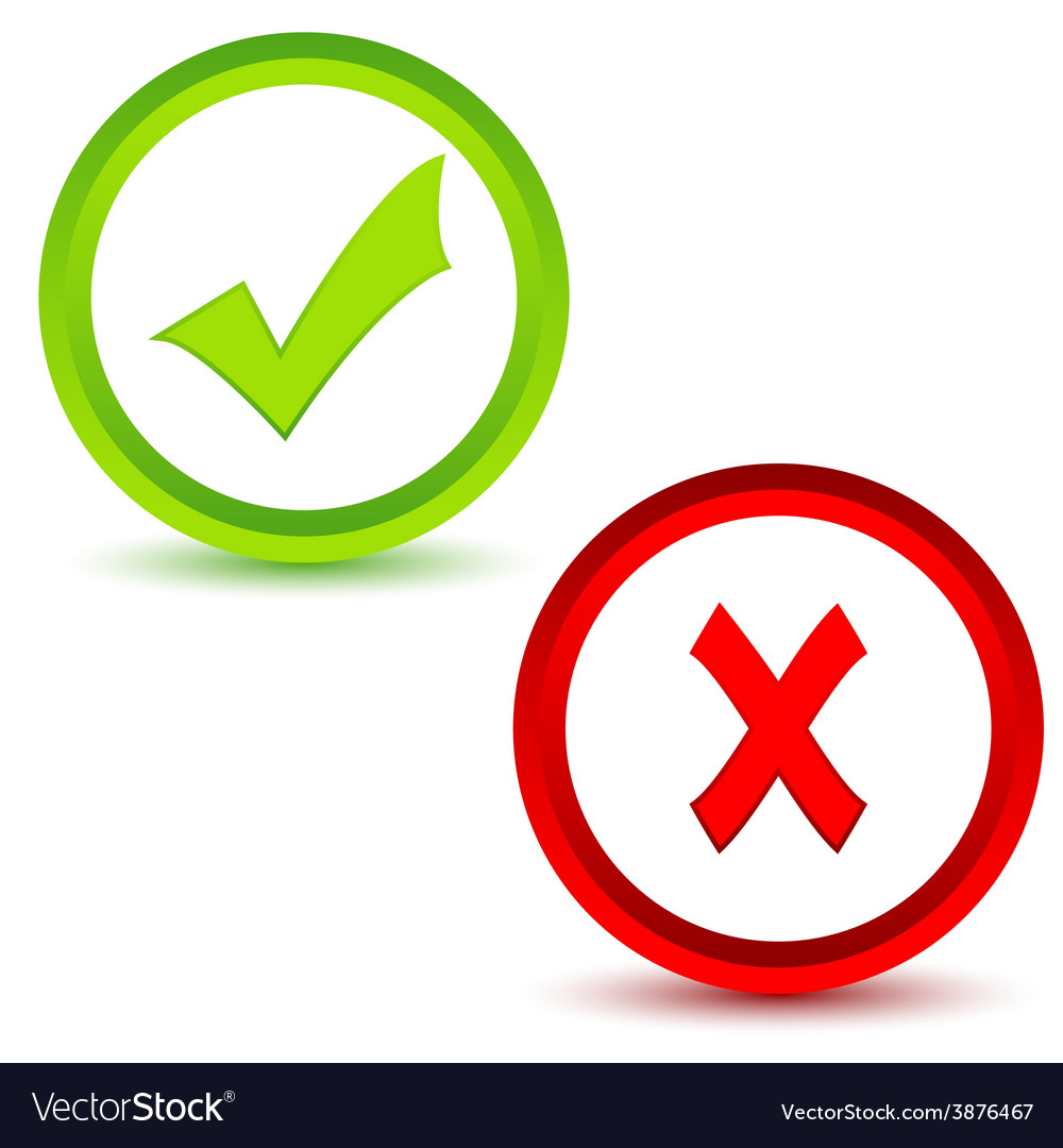 Yes No Icons Set Royalty Free Vector Image  Vectorstock for Icon No Copyright