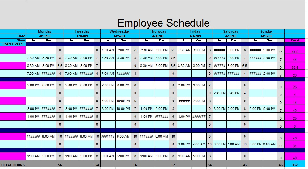12 Free Sample Staff Schedule Templates  Printable Samples throughout Ramdan Calendar Timetable Templates Free