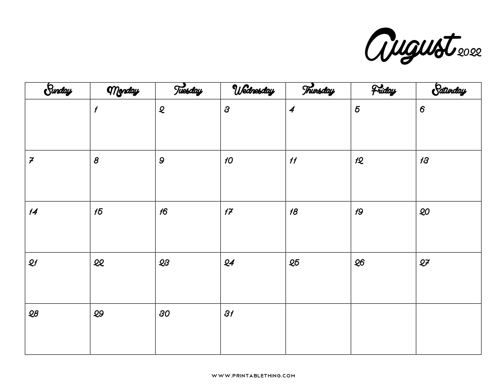 20+ August 2022 Calendar | Printable, Pdf, Us Holidays, Blank, Free regarding August 2022 Printable Calendar