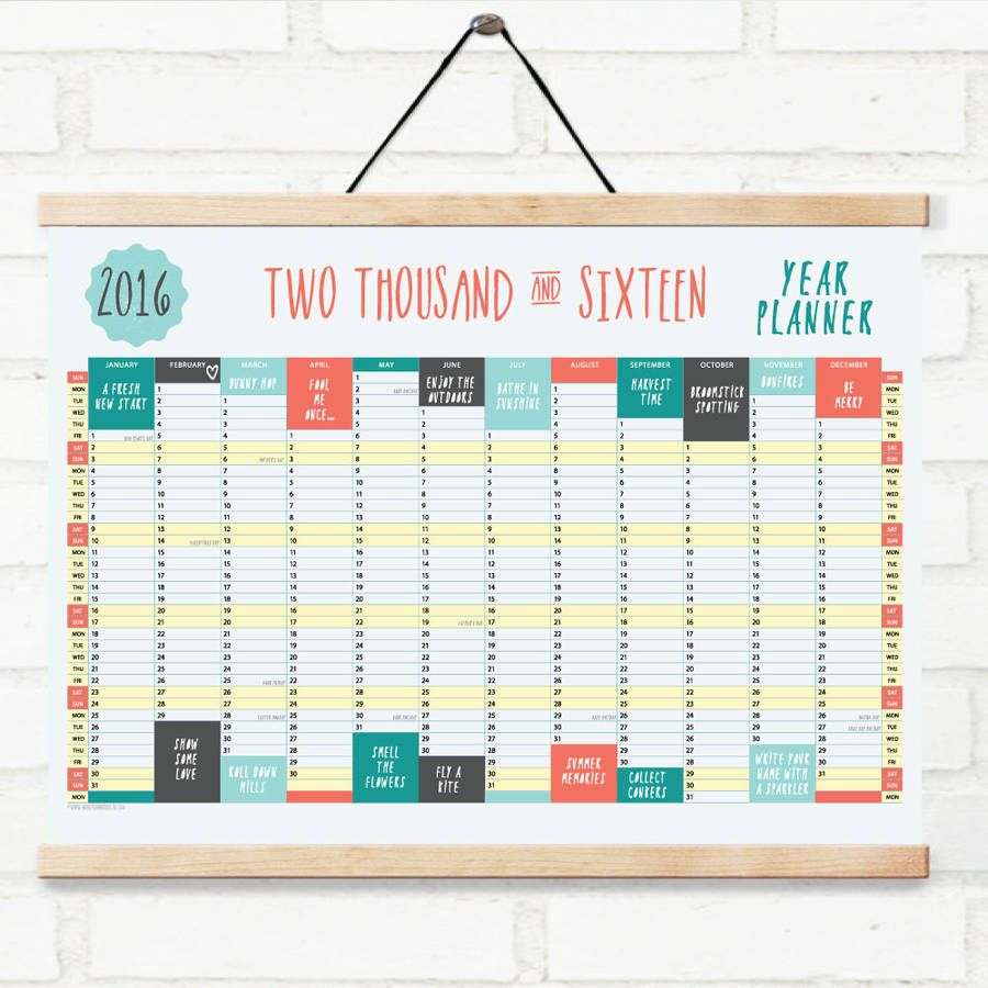 2016 Large A2 Wall Planner Calendar | Wall Planner, Planner Calendar with regard to Free Large Wall Calendars