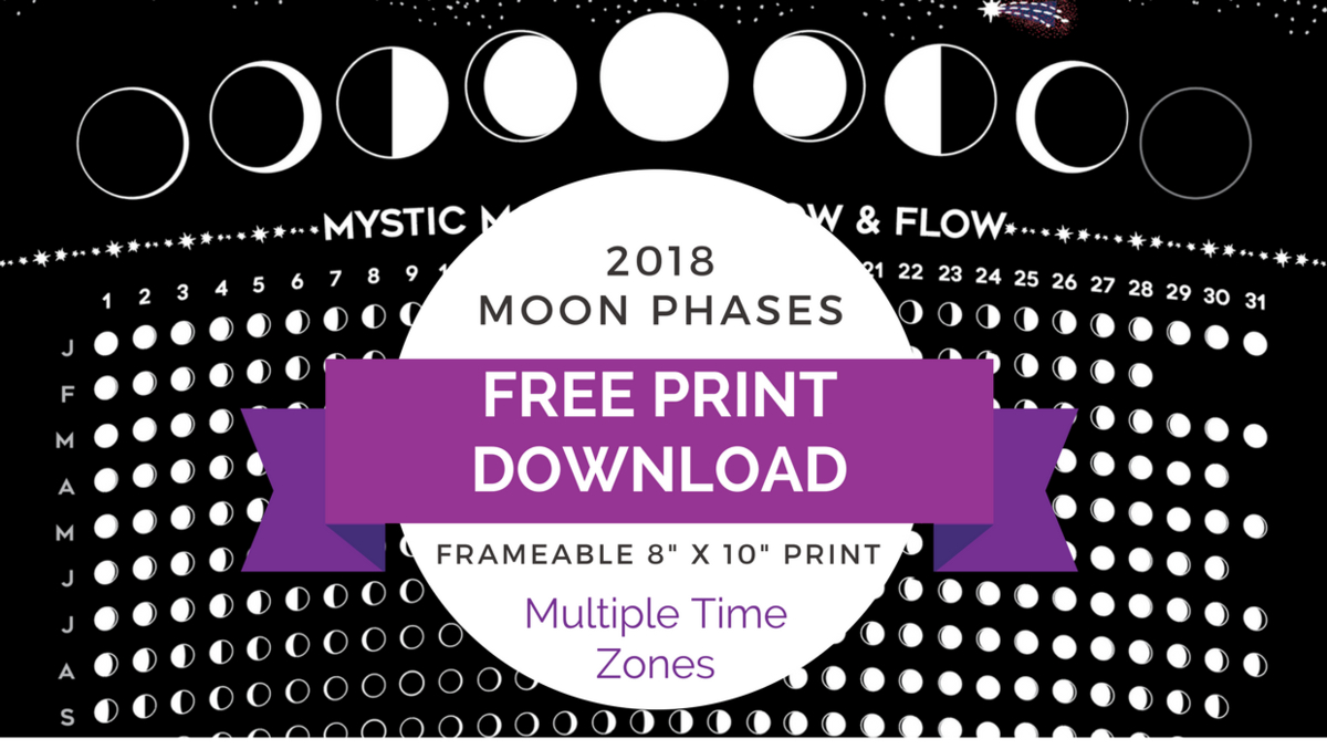 2018 Moon Phase Calendar Free Lunar Phases Calendar Printable Download with Moon Calendar With Astrological Time To Print Free