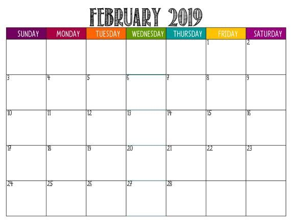2019 Lifesaver Large Square Fun Printable Monthly Planner. This Is From intended for Large Square Blank Calendar