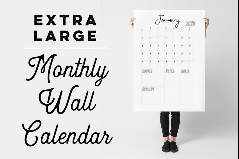 20192020 Extra Large Wall Calendar Printable | Etsy In 2020 | Wall regarding Free Printable Extra Large Calendars