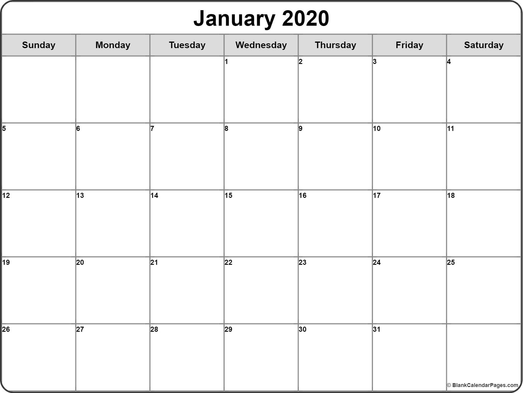 2020 Free Printable Calendars Without Downloading Monthly | Free with Print Free Calendars Without Downloading