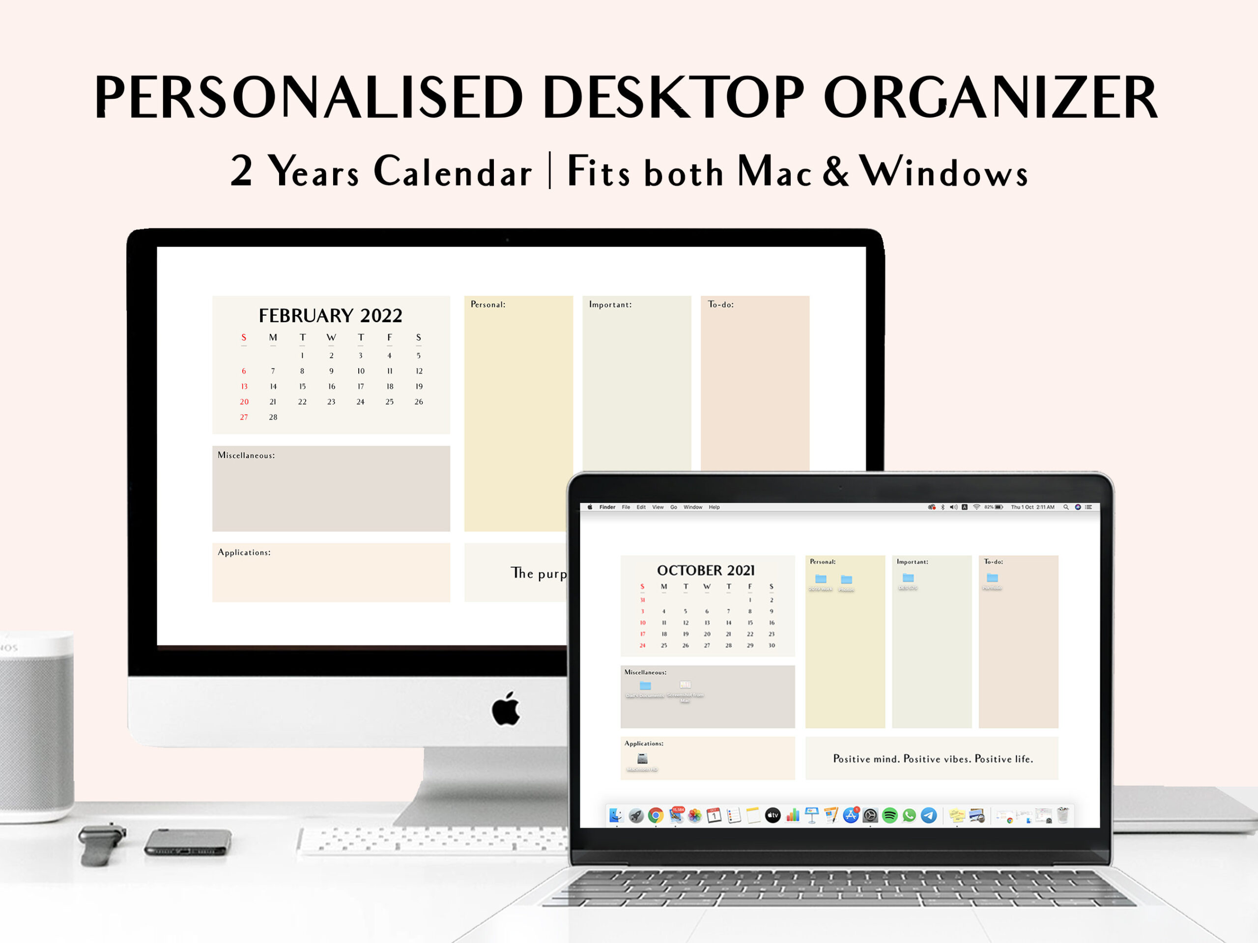 2021 2022 Monthly Desktop Wallpaper Organizer Calendar With | Etsy regarding 2022 Desk Top Calendar Free