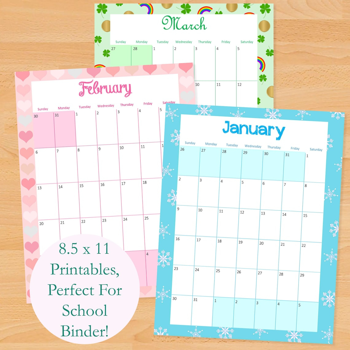 2021 2022 Printable Monthly Calendar 2021 2022 Printable | Etsy regarding Free Printable Calendar Quarterly 2022