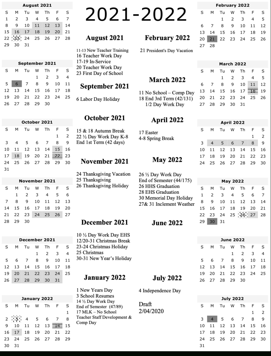 2021 2022 School Calendar | Printable Calendars 2021 for Schools Calendar In Uganda 2022