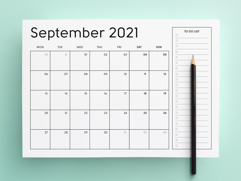 2021 Printable Calendar Sunday &amp; Monday Start 2021 Monthly | Etsy within Printable Calendars Starting With Sunday