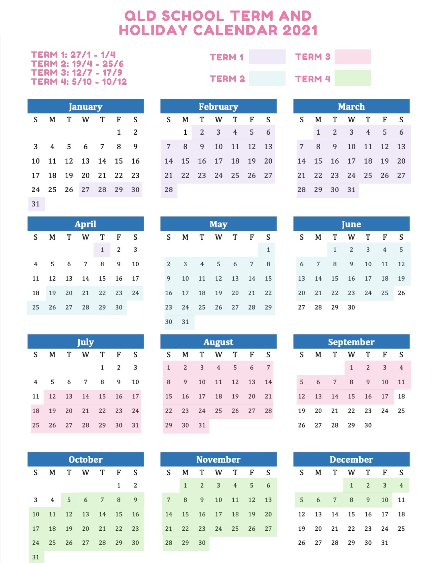 2021 School Holidays And Term Dates Australia inside 2022 School Calendar Qld