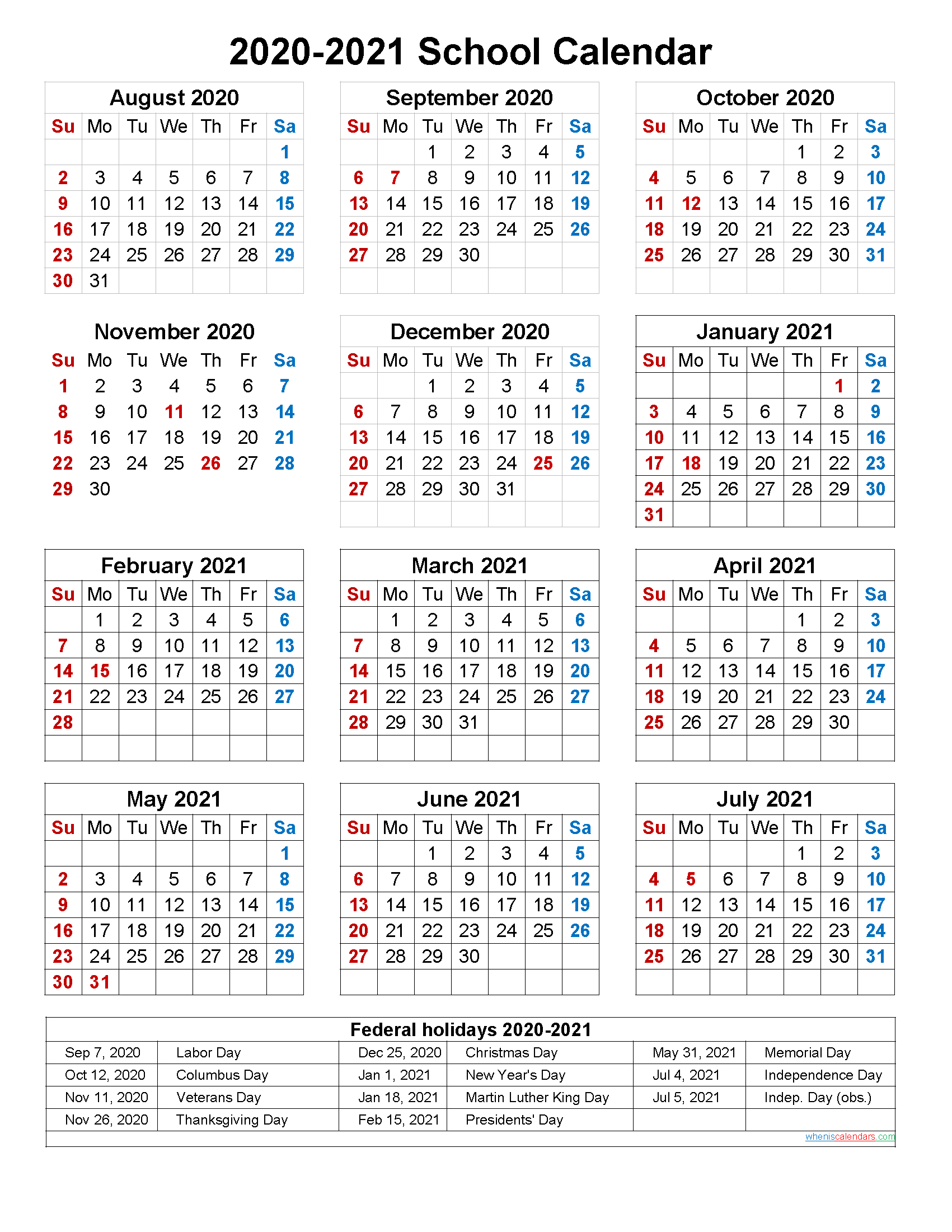 20212021 School Year Calendar Printable | Calendar Printables Free Blank pertaining to 2022 Yearly Calendar Template Word School Holidays South Australia