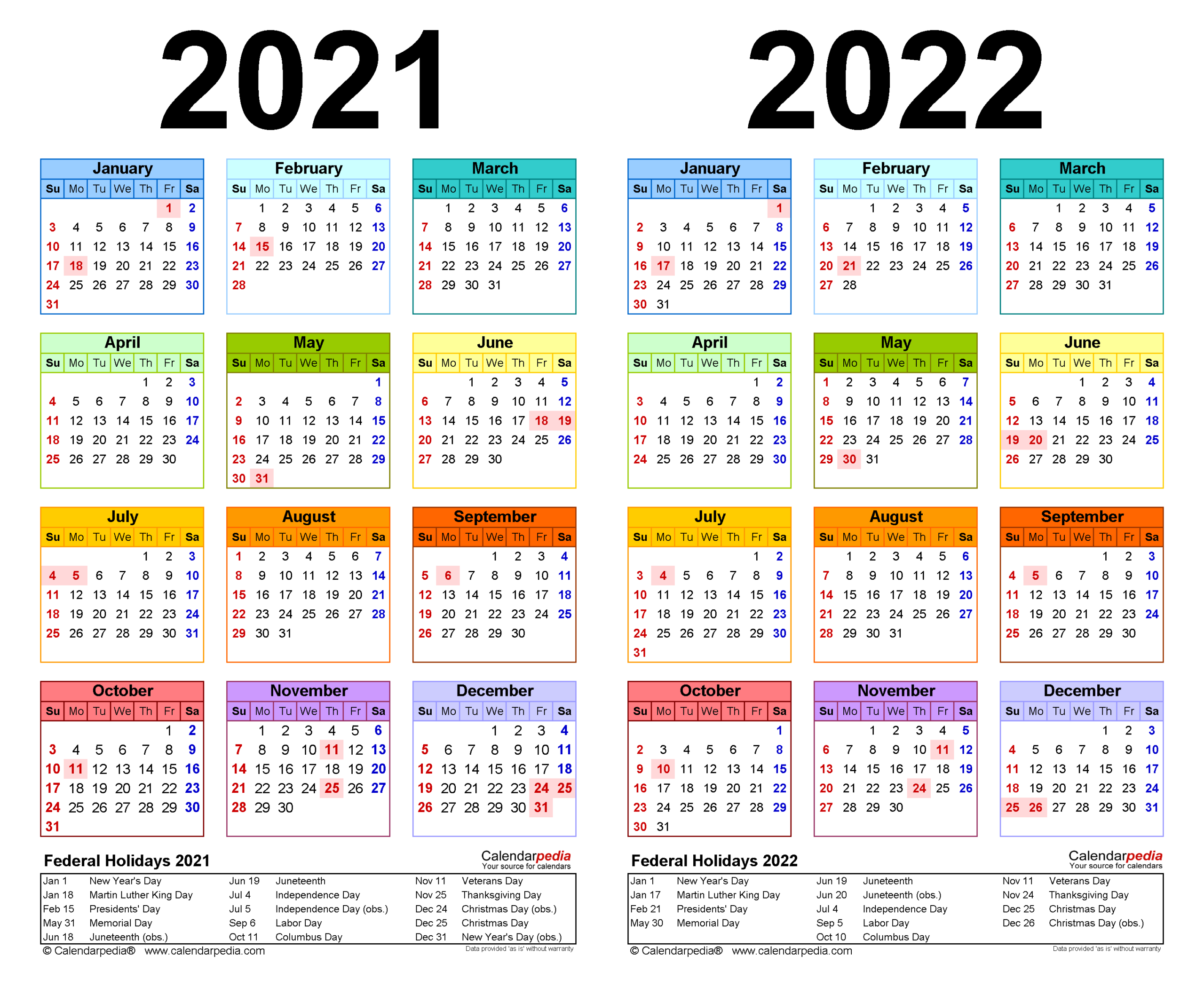 20212022 Two Year Calendar  Free Printable Word Templates inside 2022 Fiscal Calendar Printable