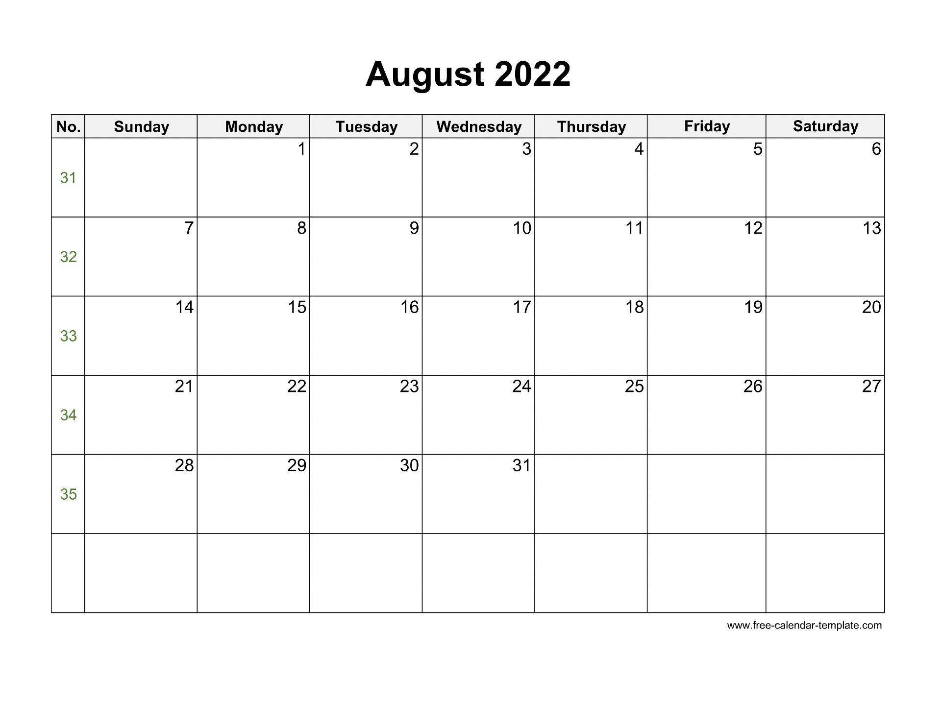 2022 August Printable Calendar Pdf | October 2022 Calendar inside August 2022 Printable Calendar